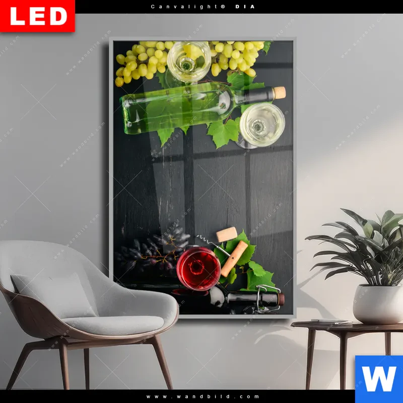 Wechselmotiv Acrylglas Canvalight® DIA | Trauben | Wein | Tradition | Hochformat