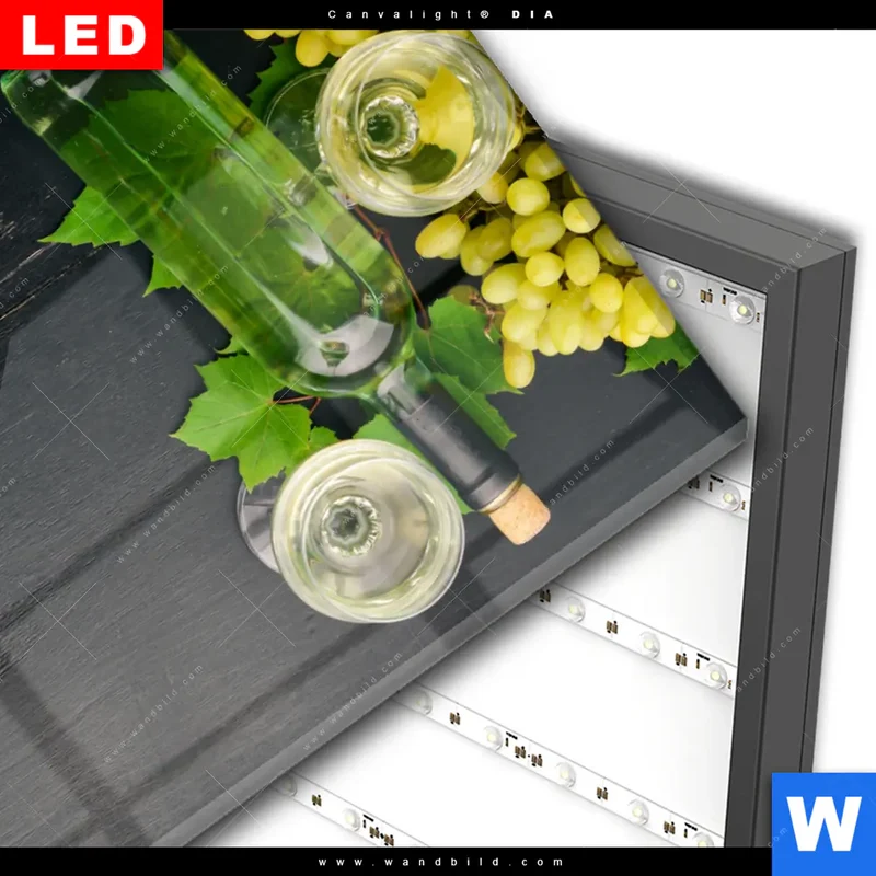 Wechselmotiv Acrylglas Canvalight® DIA | Trauben | Wein | Tradition | Hochformat