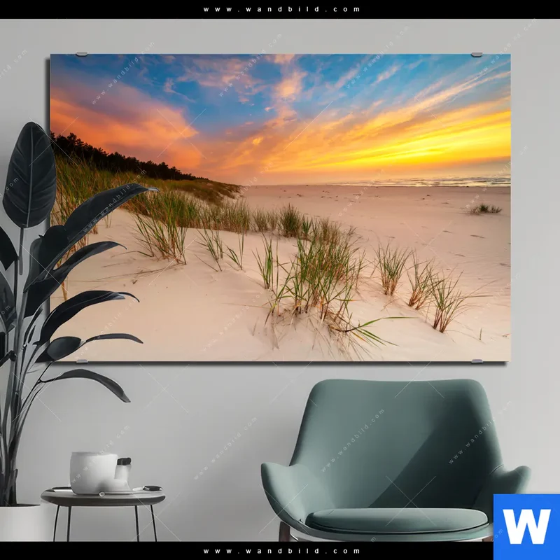 Alu-Dibond Bild | Abendlicht an der Küste | Querformat