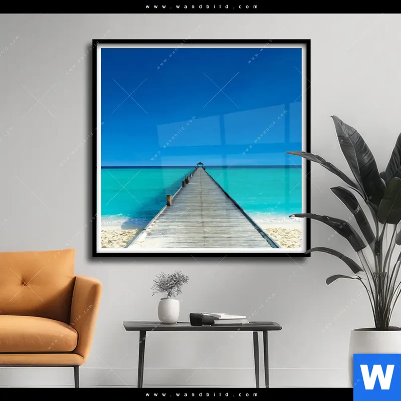 Poster | Steg ins endlose Blau | Quadrat