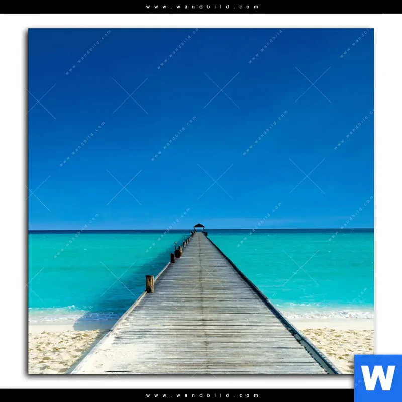 Poster | Steg ins endlose Blau | Quadrat