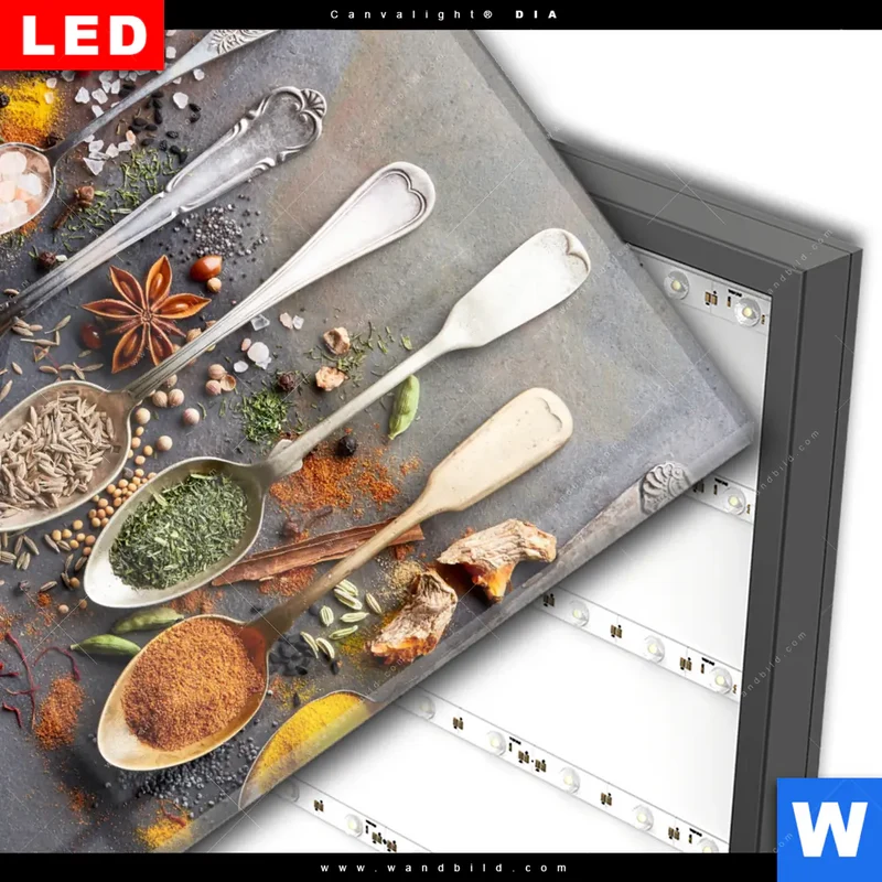 Wechselmotiv Acrylglas Canvalight® DIA | Gewürzvielfalt aus aller Welt | Quadrat