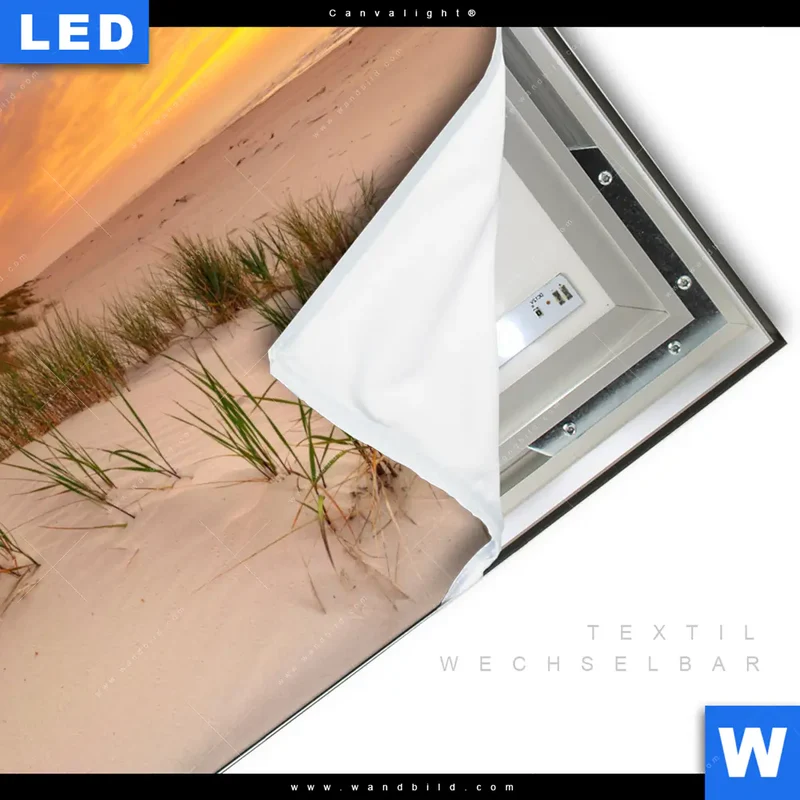 Canvalight® Leuchtbild | Abendlicht an der Küste | Quadrat