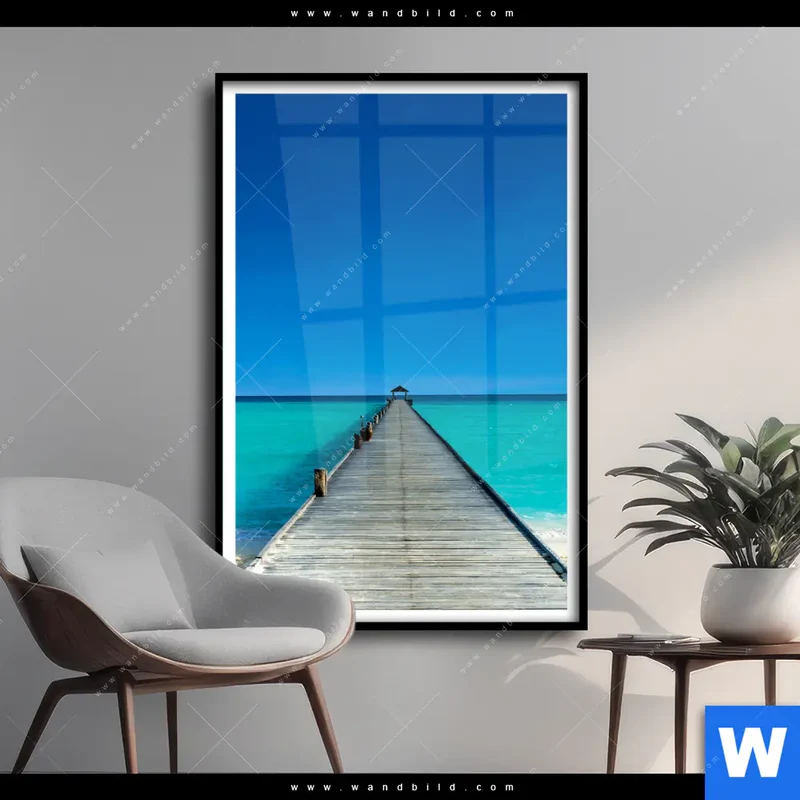 Poster | Steg ins endlose Blau | Hochformat