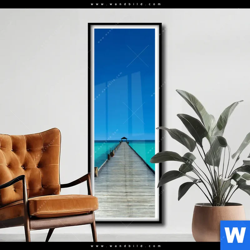 Poster | Steg ins endlose Blau | Schmal