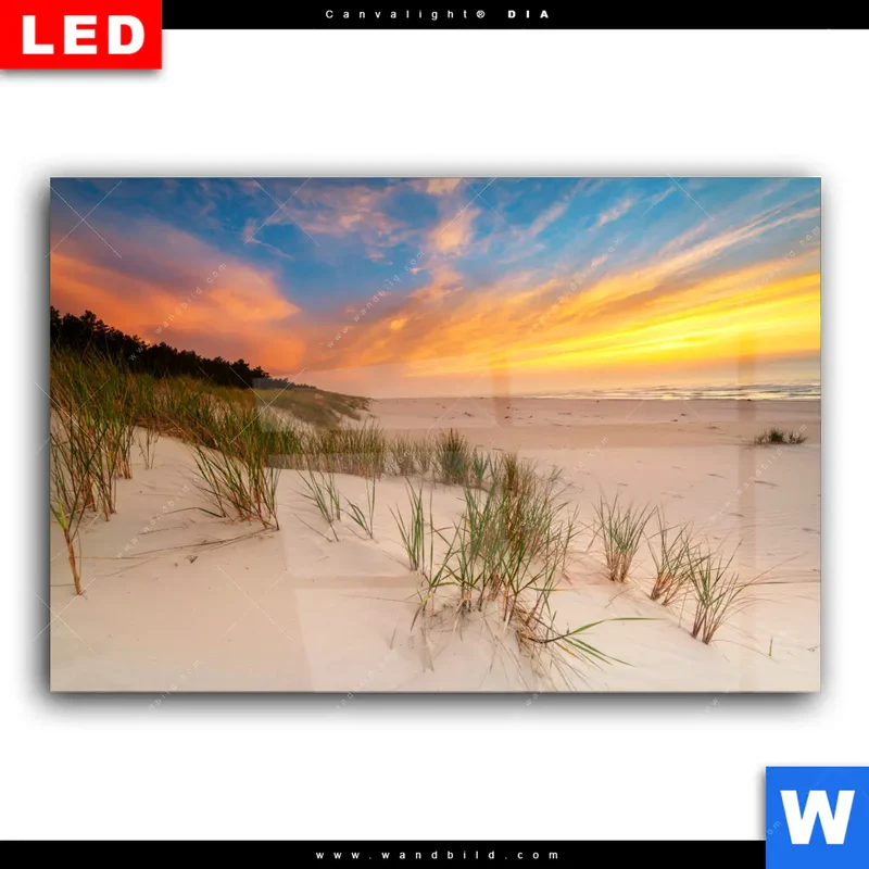 Wechselmotiv Acrylglas Canvalight® DIA | Abendlicht an der Küste | Querformat