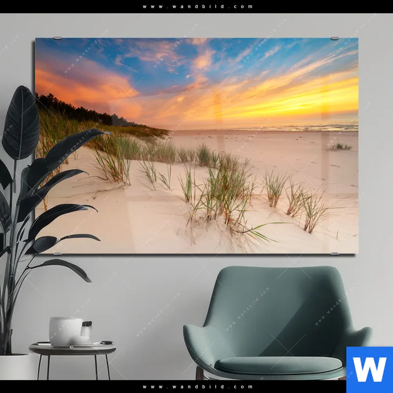 Acrylglasbild | Abendlicht an der Küste | Querformat
