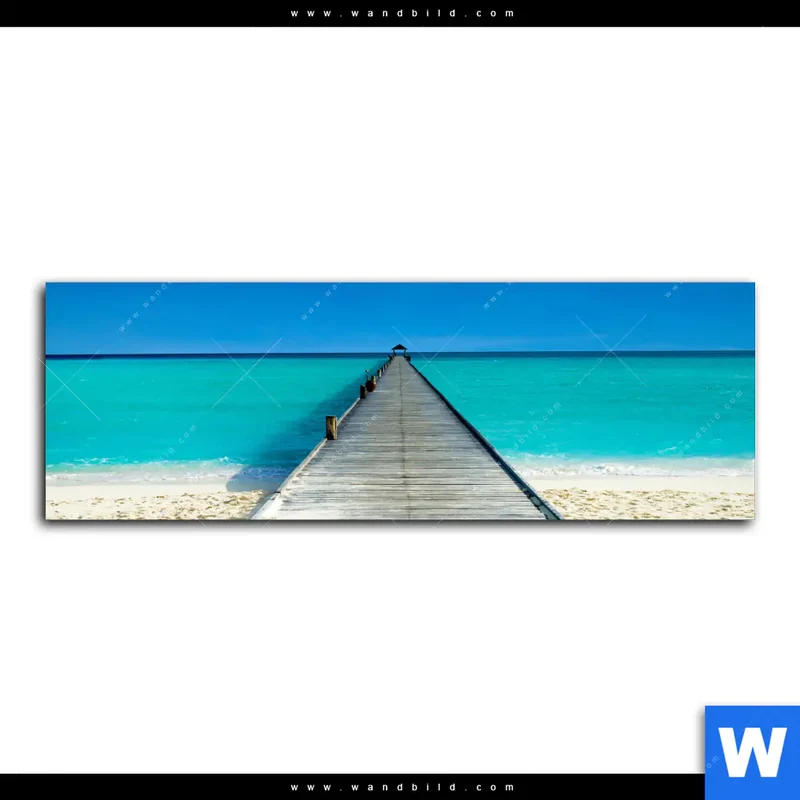 Leinwandbild | Steg ins endlose Blau | Panorama