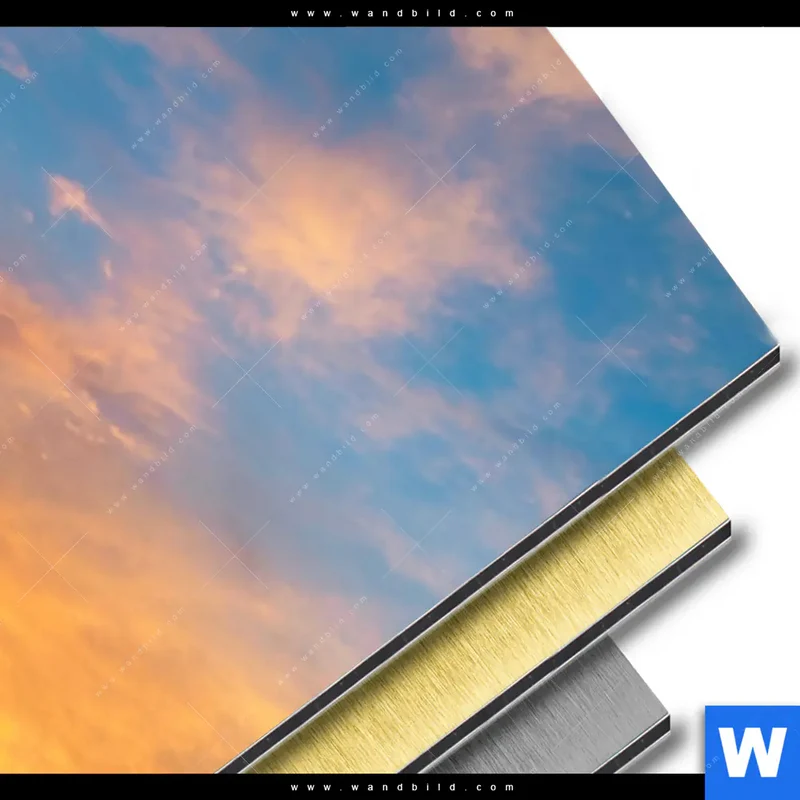 Aluminiumbild gebürstet | Abendlicht an der Küste | Schmal