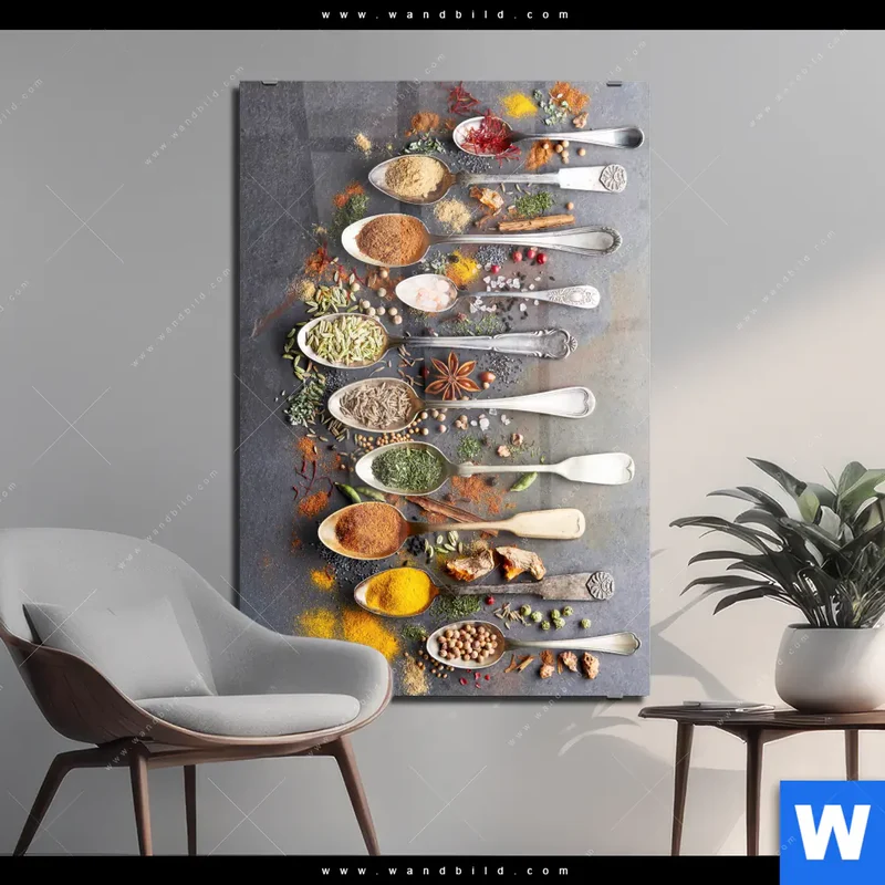Acrylglasbild | Gewürzvielfalt aus aller Welt | Hochformat