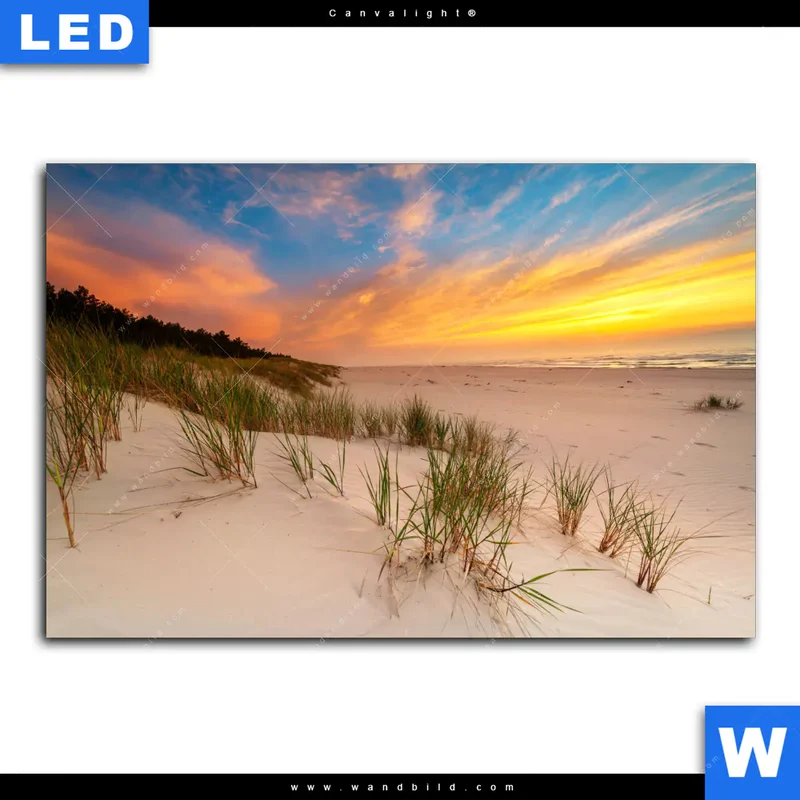 Canvalight® Leuchtbild | Abendlicht an der Küste | Querformat
