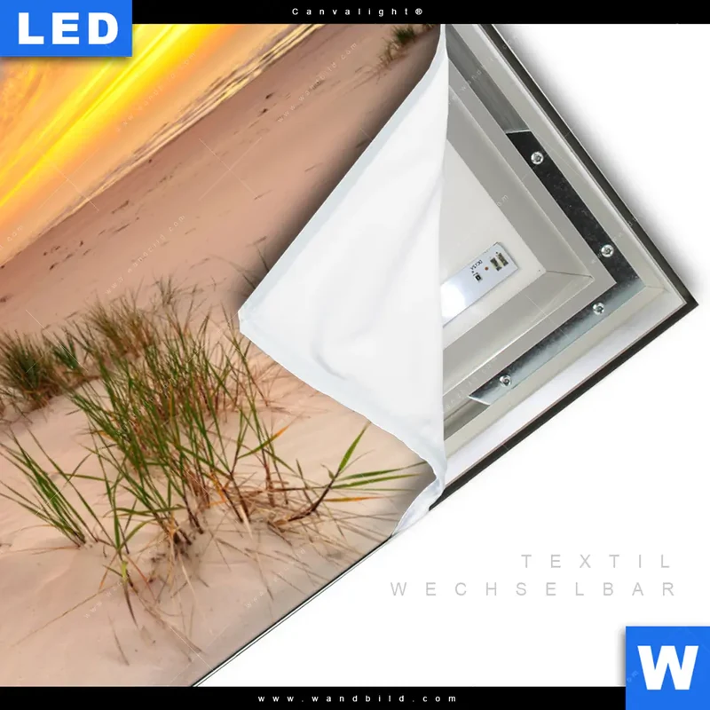 Canvalight® Leuchtbild | Abendlicht an der Küste | Querformat