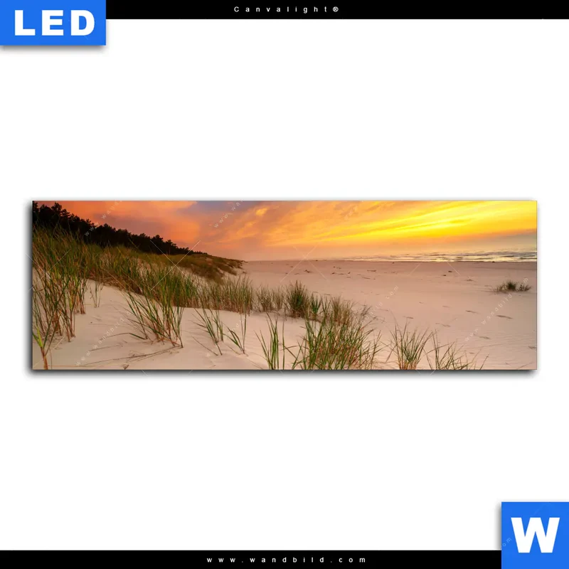 Canvalight® Leuchtbild | Abendlicht an der Küste | Panorama