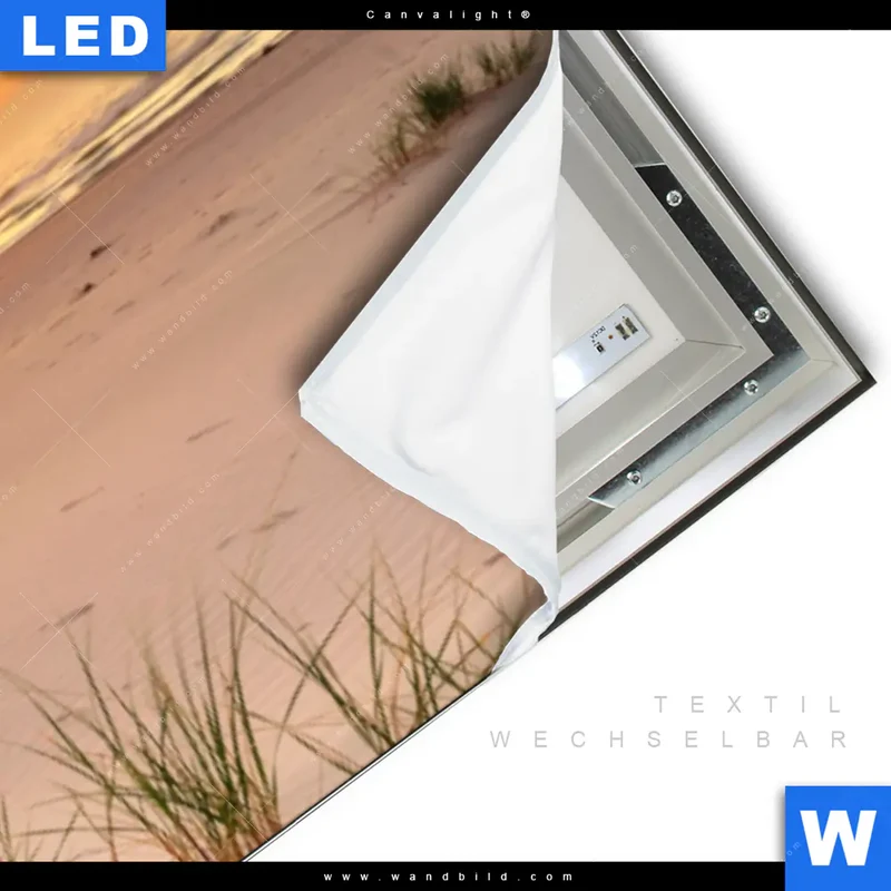 Canvalight® Leuchtbild | Abendlicht an der Küste | Panorama