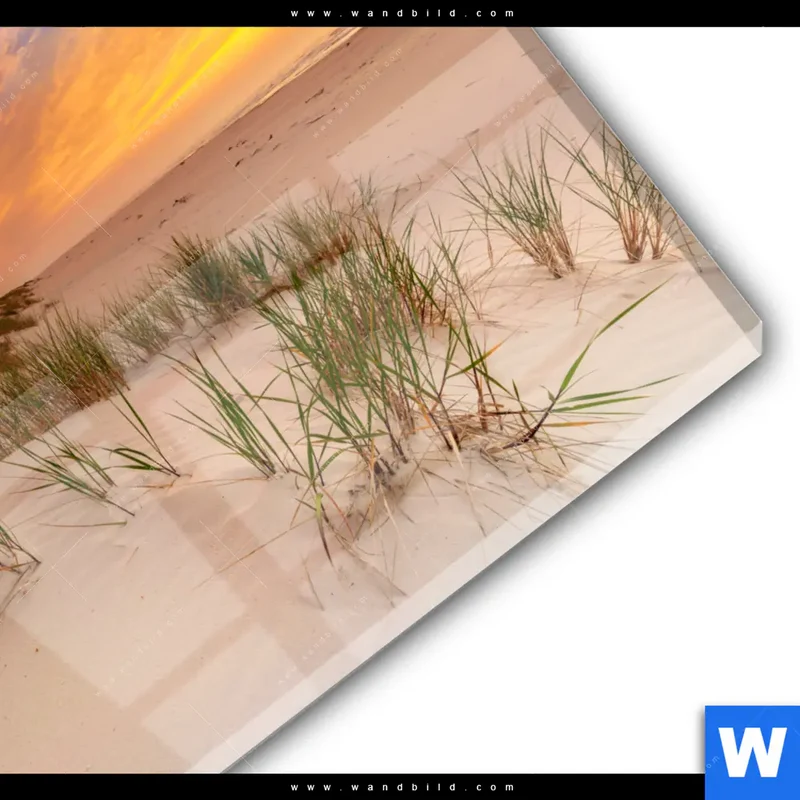 Acrylglasbild | Abendlicht an der Küste | Rund