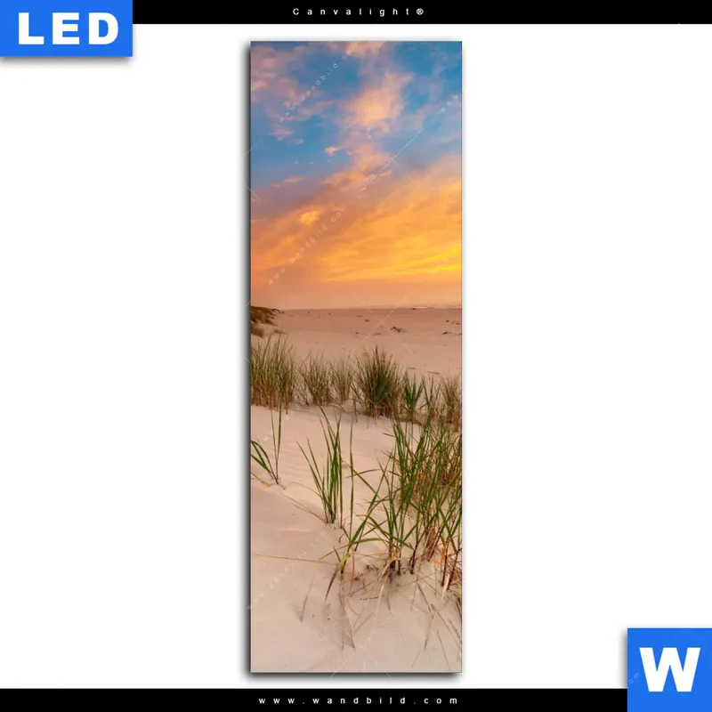 Canvalight® Leuchtbild | Abendlicht an der Küste | Schmal