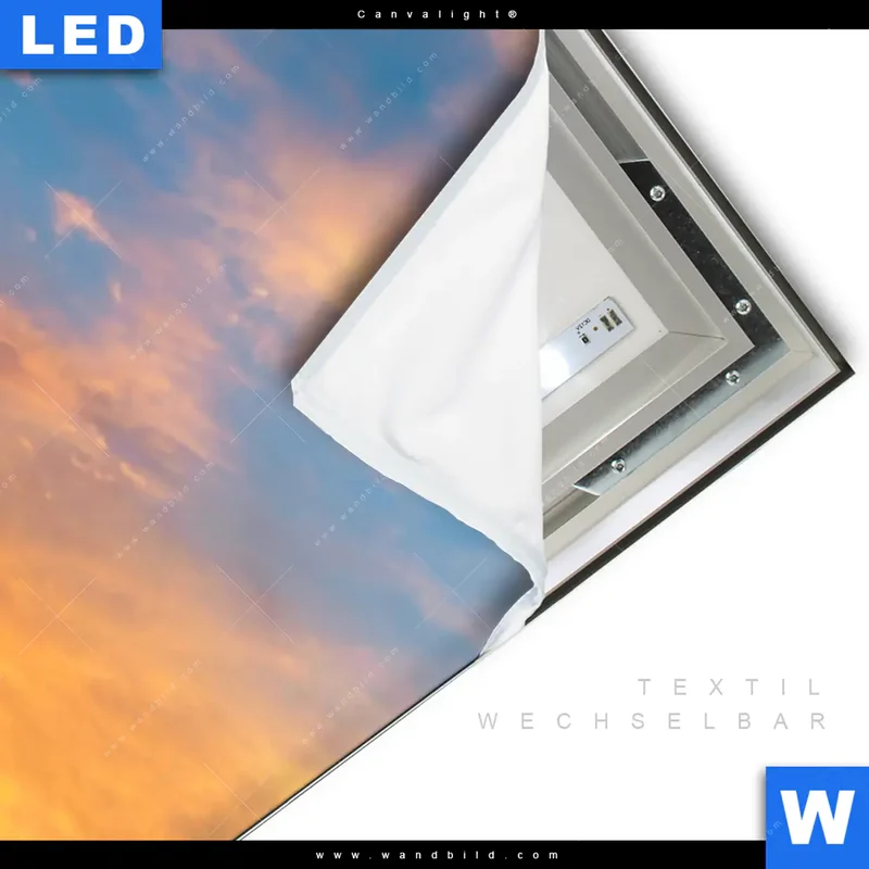 Canvalight® Leuchtbild | Abendlicht an der Küste | Schmal