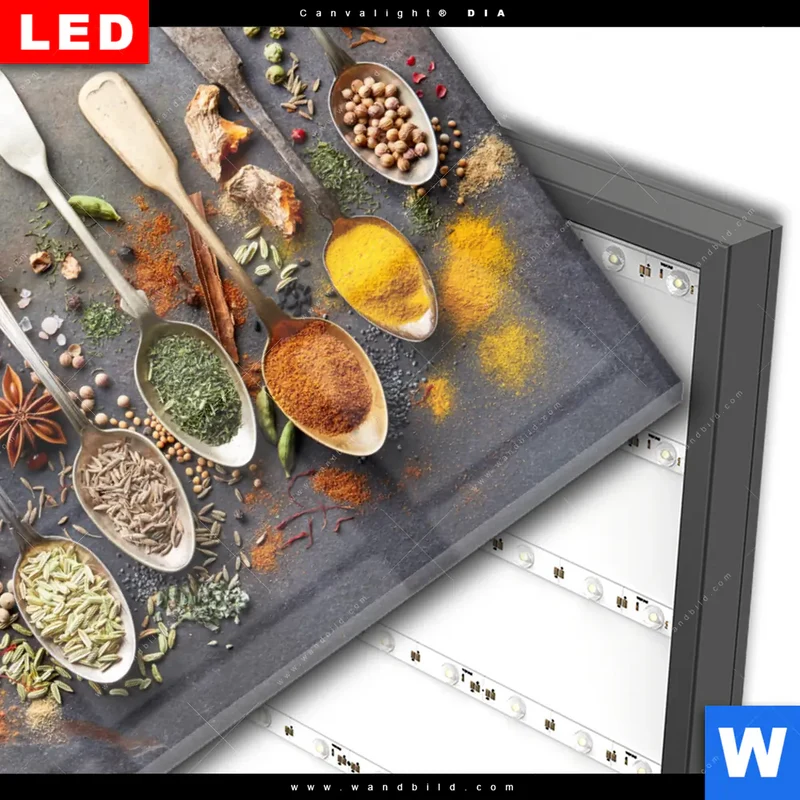 Wechselmotiv Acrylglas Canvalight® DIA | Gewürzvielfalt aus aller Welt | Querformat