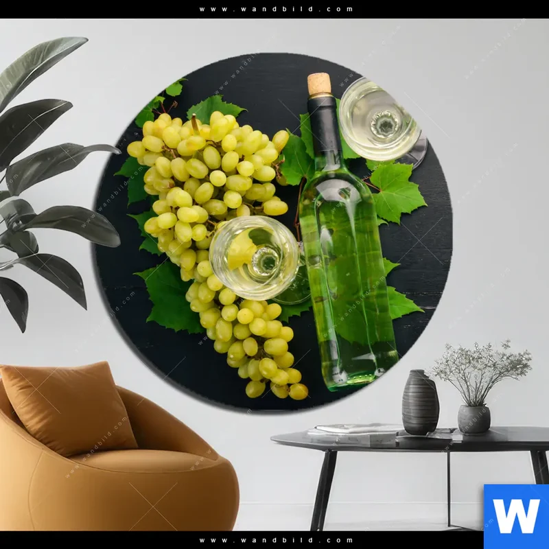 Alu-Dibond Bild | Trauben | Wein | Tradition | Rund