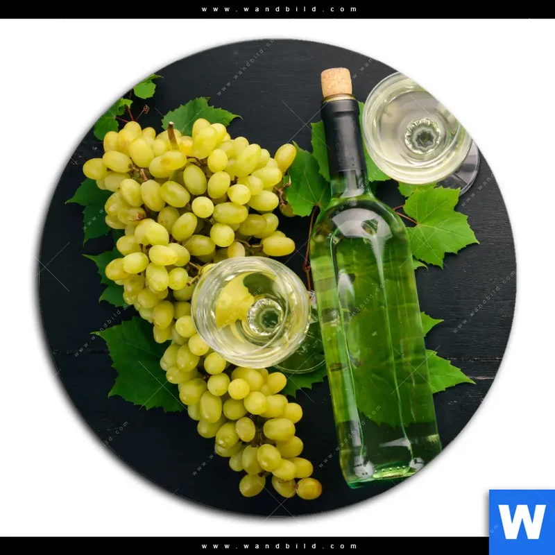 Alu-Dibond Bild | Trauben | Wein | Tradition | Rund