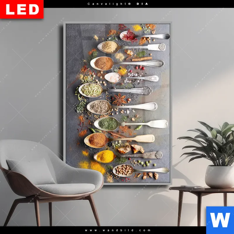 Wechselmotiv Acrylglas Canvalight® DIA | Gewürzvielfalt aus aller Welt | Hochformat