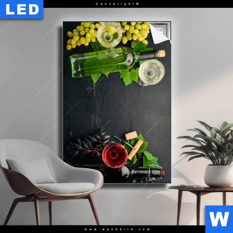 Canvalight® Leuchtbild | Trauben | Wein | Tradition | Hochformat