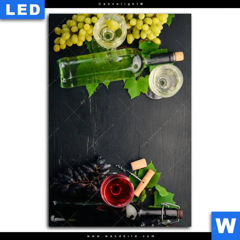 Canvalight® Leuchtbild | Trauben | Wein | Tradition | Hochformat