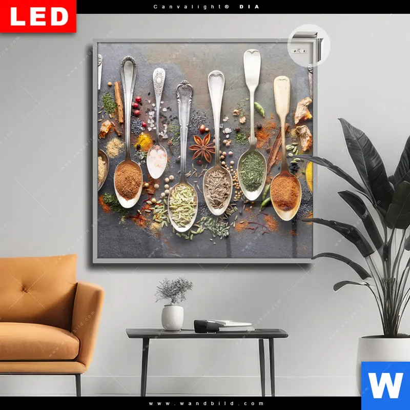 Leuchtbild Acrylglas Canvalight® DIA | Gewürzvielfalt aus aller Welt | Quadrat