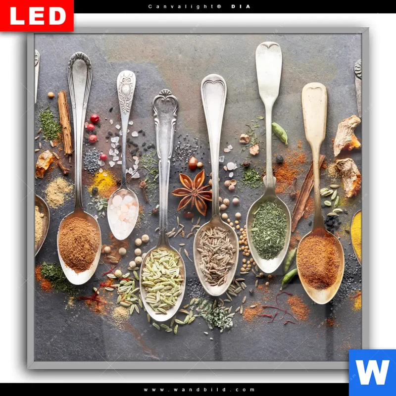 Leuchtbild Acrylglas Canvalight® DIA | Gewürzvielfalt aus aller Welt | Quadrat