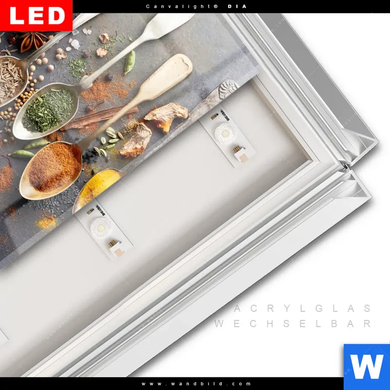 Leuchtbild Acrylglas Canvalight® DIA | Gewürzvielfalt aus aller Welt | Quadrat