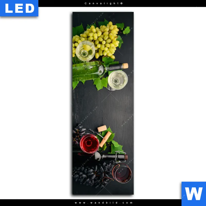 Canvalight® Leuchtbild | Trauben | Wein | Tradition | Schmal