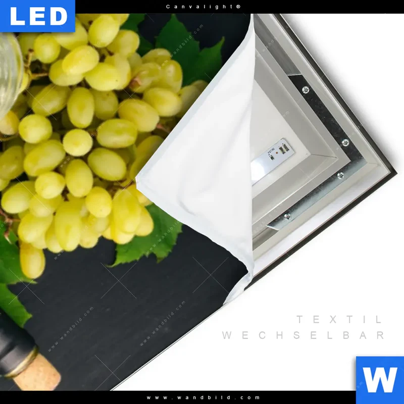 Canvalight® Leuchtbild | Trauben | Wein | Tradition | Schmal