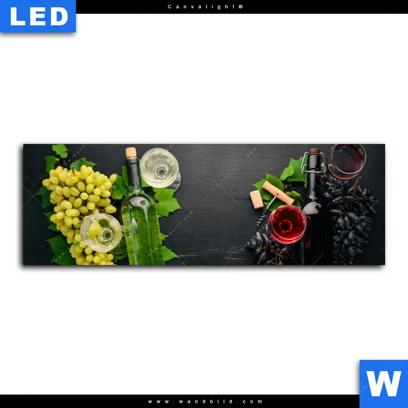 Canvalight® Leuchtbild | Trauben | Wein | Tradition | Panorama