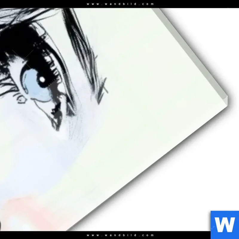 Acrylglasbild | Verträumter Blick einer Frau | Schmal