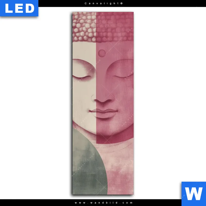 Canvalight® Leuchtbild | Buddha in sanfter Balance | Schmal