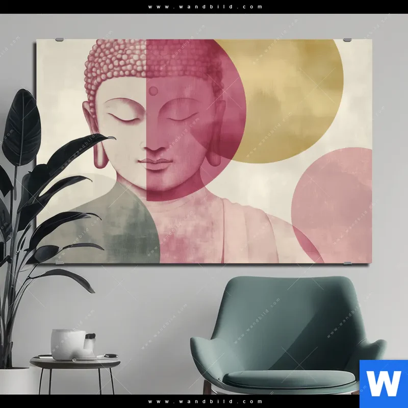 Alu-Dibond Bild | Buddha in sanfter Balance | Querformat