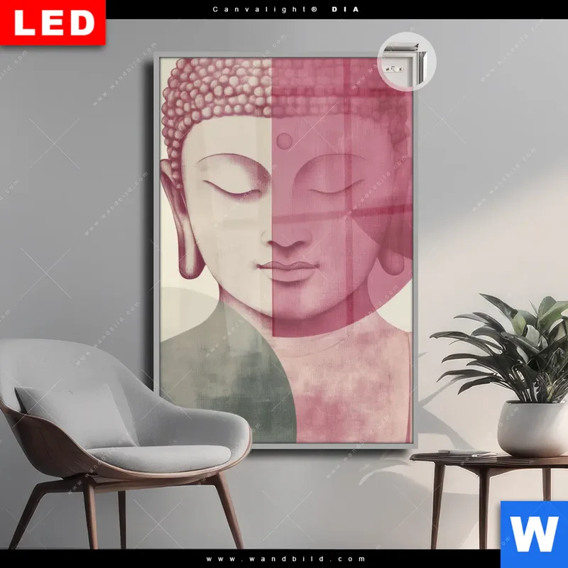 Leuchtbild Acrylglas Canvalight® DIA | Buddha in sanfter Balance | Hochformat