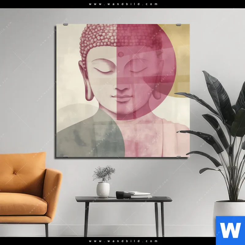 Acrylglasbild | Buddha in sanfter Balance | Quadrat