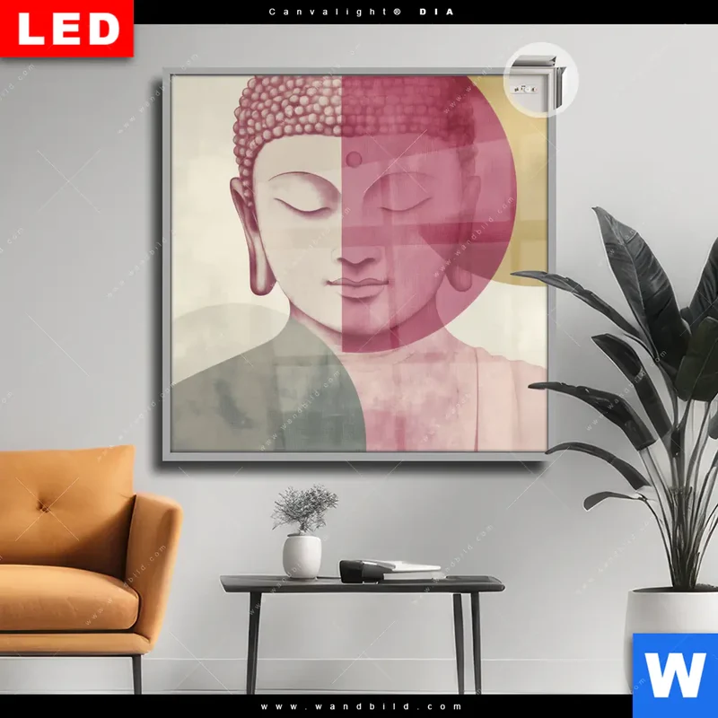 Leuchtbild Acrylglas Canvalight® DIA | Buddha in sanfter Balance | Quadrat