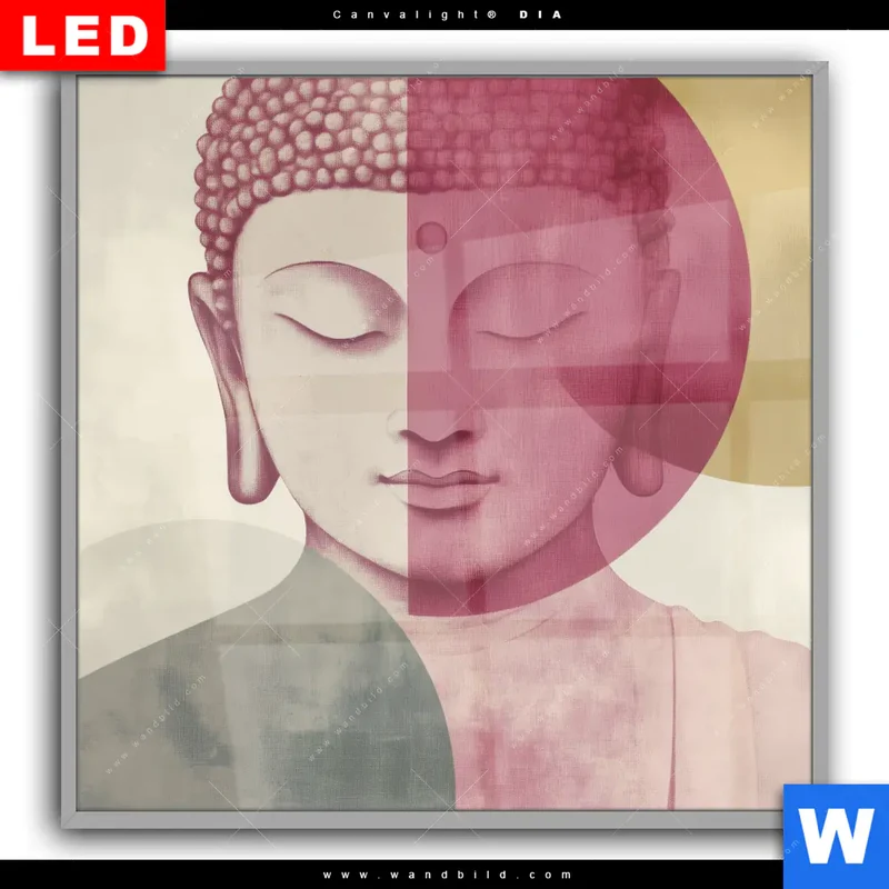 Leuchtbild Acrylglas Canvalight® DIA | Buddha in sanfter Balance | Quadrat