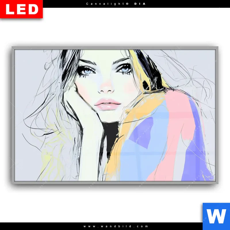 Leuchtbild Acrylglas Canvalight® DIA | Verträumter Blick einer Frau | Querformat