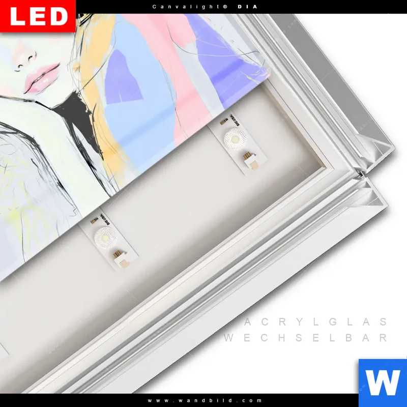 Leuchtbild Acrylglas Canvalight® DIA | Verträumter Blick einer Frau | Querformat