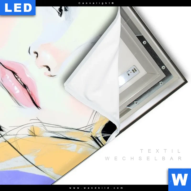Canvalight® Leuchtbild | Verträumter Blick einer Frau | Hochformat