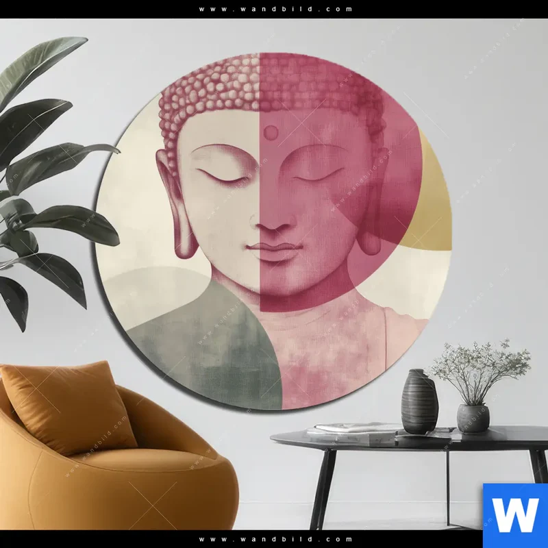 Alu-Dibond Bild | Buddha in sanfter Balance | Rund