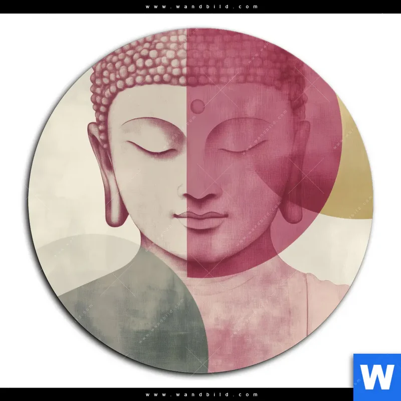 Alu-Dibond Bild | Buddha in sanfter Balance | Rund