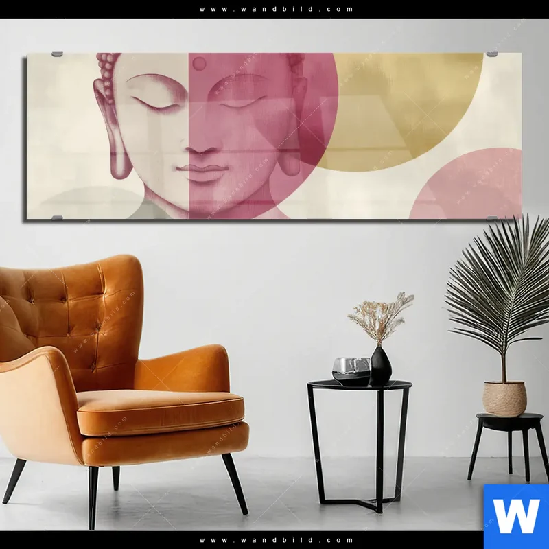 Acrylglasbild | Buddha in sanfter Balance | Panorama