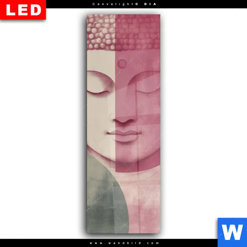 Wechselmotiv Acrylglas Canvalight® DIA | Buddha in sanfter Balance | Schmal