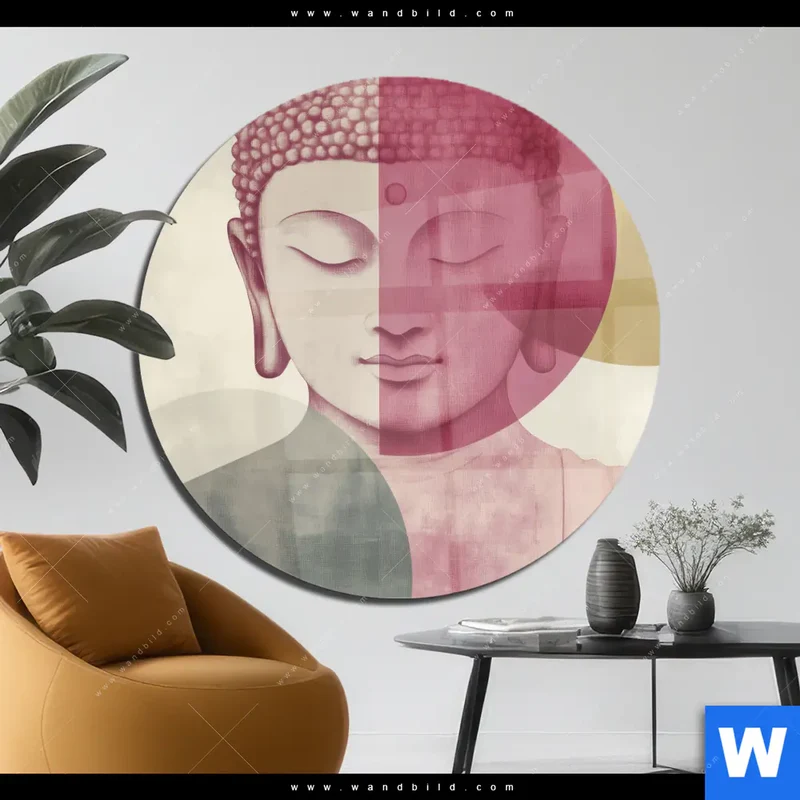 Acrylglasbild | Buddha in sanfter Balance | Rund