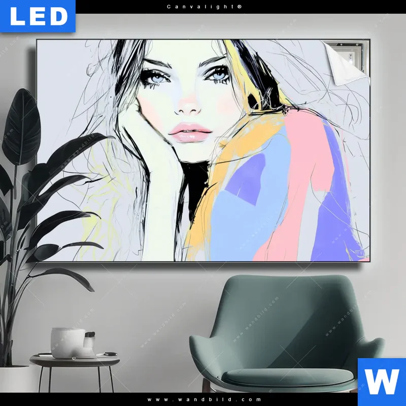 Canvalight® Leuchtbild | Verträumter Blick einer Frau | Querformat