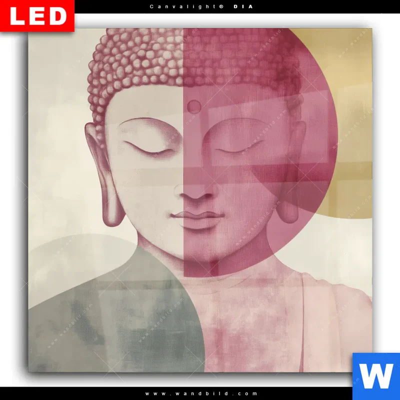 Wechselmotiv Acrylglas Canvalight® DIA | Buddha in sanfter Balance | Quadrat